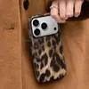 Venda Quente Transfronteiriça Cor Retro Blocos de Cor Estampa de Leopardo Adequado para Apple 17Pm Película Dois em Um Capa de Celular iPhone 16 Outono e Inverno