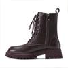 Botas Martin Populares de Tacón Grueso para Mujer 2023 Nuevo Estilo Otoño Aumentan la Altura Suela Gruesa con Cordones Estilo Británico Botines Cortos Tendencia Ins
