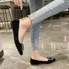 Zapatos de Trabajo Profesionales para Mujer con Pedrería Plana 2025 Nueva Moda Punta Fina Suela Suave Hebilla Cuadrada Versátil Zapatos Individuales para Mujer
