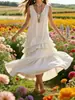 Primavera 2026 Nueva Colección Marca Independiente Transfronterizo Color Sólido Vacaciones Estilo Europeo y Americano Conjunto de Vestido sin Mangas Suelto para Mujer