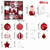Novo Conjunto de Bolas de Natal Douradas Vermelhas Caixa de Presente Múltiplos Formatos Enfeites de Natal Papai Noel Carro Pequeno Decorações de Árvore de Natal