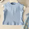 Conjunto de Dos Piezas sin Mangas para Niñas Verano 2026, Chaleco Delgado, Ropa Deportiva Elegante para Niñas, Conjunto de Pantalones a Cuadros para Niños