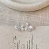 Brincos Exclusivos de Flor de Cristal Degradê para Mulheres, Pino de Prata, Luxo Leve, Pequenas Flores tipo Gelo, Design de Nicho, Brincos de Luxo Leve