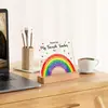 Adornos de Escritorio Acrílicos de Venta Caliente Transfronterizos Personalizados con Base de Madera Adornos Artesanales de Escritorio Adornos Cuadrados