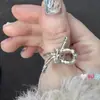 Blogger hecho a mano mismo anillo de lazo nicho femenino atmósfera Corea del Sur retro sólido irregular anillo de dedo