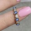 Anillo de Diamante de Fila de Circonita para Mujer, Diseño de Nicho, Anillo de Dedo Índice de Gama Alta, Joyería de Mano Exquisita y Simple para Ropa de Trabajo Diaria al por Mayor