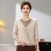 Suéter de Moda Dos en Uno 2026 para Madres, Mujeres de Mediana Edad y Mayores, Moda Otoño/Invierno, Elegante Botonadura Diagonal, Tejidos de Talla Grande