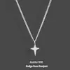 Collar con colgante de estrella simple, joyería de acero de titanio, estilo hip hop callejero, cadena corta oscura, diseño para parejas para hombres y mujeres, estilo frío.