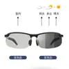 Óculos de Sol Polarizados Personalizados que Mudam de Cor para Homens, Óculos de Sol Anti-UV para Dirigir com Meia Armação, Óculos da Moda com Armação Preta de Metal