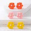 Brincos de Flor Exagerados, Simples e Versáteis, da Moda Coreana, Frescos e Tridimensionais, Brincos de Pérola Multicoloridos, Estilosos para o Trabalho