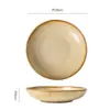 Platos cerámicos de estilo western vintage, platos de forma única para restaurantes y uso doméstico, platos para ensalada, platos para el desayuno, platos de presentación elegantes y atractivos