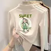 Y2528# camiseta de terciopelo de manga larga para niñas niños nueva tendencia linda estampado de dibujos animados cuello redondo terciopelo niñas