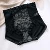 Ropa interior de encaje sexy de estilo pastoral floral pequeño de cintura alta para mujer, entrepierna de algodón, cómoda y transpirable, bragas moldeadoras de abdomen para levantar la cadera