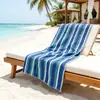 Toalla de Playa de Microfibra de Comercio Exterior Transfronterizo con Rayas Poncho Absorbente de Agua de Secado Rápido Toalla de Baño Toalla para Maratón de Natación en la Costa