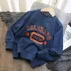 Moletom Infantil para Uso ao Ar Livre, Novo Estilo Tops de Primavera e Outono para Meninos, Camiseta de Manga Longa para Crianças Maiores, Camiseta Básica Tendência