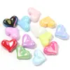 Cuentas de Acrílico Plateado de Color Sólido Corazón de Melocotón Agujero Recto Accesorios para Joyería Hecha a Mano DIY Cuentas Sueltas en Forma de Corazón