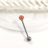 Clavo de lengüeta F136 diente interior doble cabeza barra recta tres garras circón胚球 bola bola bola aleación de titanio G23 joyería para perforación Puente de oreja