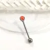 Clavo de lengüeta F136 diente interior doble cabeza barra recta tres garras circón胚球 bola bola bola aleación de titanio G23 joyería para perforación Puente de oreja