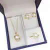 Set de Joyería de Perlas de Agua Dulce Geométrico Cuadrado Simple Francés de Alto Brillo Regalo para Mujer Venta al por Mayor