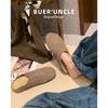 Zapatos de Mujer Grape Mom de Huizhou Piel Genuina Suela Gruesa Forrados de Felpa Estilo Birkenstock Pantuflas Cerradas para Exteriores de Otoño e Invierno para Mujer