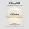 Boné de Baseball com Letra Estilo Coreano Novo 2026 para Mulheres, Primavera e Verão Bordado Versátil Moda ao Ar Livre Chapéu Bico de Pato para Casal