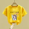 Camiseta Casual Infantil de Manga Curta para Meninas, Algodão Puro, Novo Modelo 2026