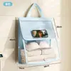 Bolsa colgante impermeable para baño, instalación sin taladro, bolsa de almacenamiento para lavandería de baño en dormitorio estudiantil, almacenamiento transparente de EVA