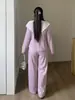 Traje deportivo casual para mujer talla grande, nuevo estilo otoño 2026, chal con cuello mao pequeño, conjunto simple de dos piezas 315316