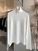Camiseta Básica Versátil Casual Cómoda con Forro de Borrego Dongdaemun Corea del Sur 2025 Otoño e Invierno Cuello Alto Manga Larga
