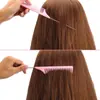 Peine de fibra de carbono aguja de acero negro forma de peine de cola puntiaguda peine de partición de cabello con pico de alta temperatura color logo personalizado