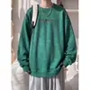 Moletom com Capuz Redondo Tie-dye Retrô Bordado de Letras Masculino Outono Tamanho Plus Marca Tendência Top Juvenil Solto