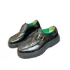Mocasines BV de Cuero Genuino con Suela Gruesa y Hebilla para Hombre, Zapatos Slip-On de Punta Redonda, Retro Transfronterizo que Aumentan la Altura, Ropa de Trabajo, Zapatos Casuales para Hombre
