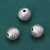 Accesorios de plata de ley 99% plata pura cuentas redondas vintage desgastado DIY material de cuentas hecho a mano accesorios de joyería al por mayor