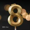 Vela de aniversário Casa da Ópera Número dourado 0-9 sem fumaça Bolo de aniversário Festa Confeitaria Sobremesa Vela Plugável Conjunto