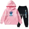 Comercio Exterior Shopee Conjunto de Dos Piezas de Sudadera y Pantalón de Chándal de Forro Polar para Niños Europeos y Americanos para Primavera y Otoño para Niños y Niñas con Logo Personalizado