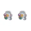 Pendientes de Botón de Pétalo Hechos a Mano Versátiles, Frescos y Elegantes para Mujer, Diseño Único de Nicho, Pendiente Dulce y Sencillo, Venta al por Mayor
