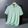 Comercio Exterior Transfronterizo Ropa de Verano de Manga Corta Nylon Sin Costuras Cuello Polo Estilo Casual Camiseta Polo Versátil Ropa para Hombre Tendencia al por Mayor