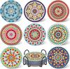 Amazon Transfronterizo Posavasos de Pintura de Diamantes Hechos a Mano DIY Forma de Flor Mandala Pegatinas de Diamantes Aplique de Piedras Preciosas Personalizado
