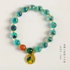 Pulsera Lunar de Ágata Corazón de Azúcar Guochao Temperamento Nicho Alto Nivel Hecho a Mano Diseño DIY Pulsera Colorida para Mujer