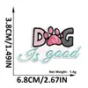 Novos Patches de Tecido Bordados com Slogans em Inglês Personalizados com Adesivo Termocolante, Patches Decorativos Fofos de Cachorro mm, Patches em Estoque