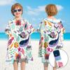 Bata de baño de secado rápido con cremallera para niños, niñas, estudiantes, toalla absorbente para nadar, capa, playa, orilla del mar, bata de baño con capucha