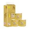 Papel Higiênico Qingfeng Gold 4 Folhas 125g 10 Rolos Rolo de Papel Higiênico com Miolo Pacote Econômico para Uso Doméstico