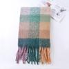 2025 nuevo ac cálido color arcoíris a cuadros largo europeo y americano otoño e invierno cálido suave mohair ceroso bufanda