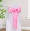 Comercio Exterior Cinta de Satén Flor de Respaldo de Silla Lazo Fabricante Venta al por Mayor Boda Banquete Hotel Cubierta de Silla Decoración Cinta de Satén