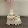 Nuevos Zapatos de Algodón con Plataforma Elegantes de Invierno 2025 con un Diseño Similar a Birkenstock, con Piel y Suelas Gruesas para Calidez