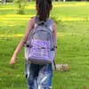Mochila Exterior Infantil Estilo Coreano, Simple de Color Contrastante con Cordón, Estudiante Niño y Niña, Bolsa de Viaje Ultraligera para Montañismo
