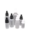 Nuevo Envase de Vidrio para Cosméticos, Botella de Aceite Esencial de Cabeza Grande Negra y Blanca, Botella de Aceite Esencial Esmerilada de 30 ml, Múltiples Especificaciones