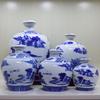 Jarra de Porcelana Azul e Branca para Vinho///Garrafa de Cerâmica Recheada de Joias para Vinho Pote de Vinho Doméstico Cantina Lata de Vinho Vazia