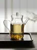 Tetera para uso doméstico con filtro, tetera Song estilo antiguo, juego de té, cafetera de té, transparente con tapa, asa colorida, tetera pequeña de mano