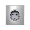 Enchufe de pared de aluminio plateado cepillado de comercio exterior oculto de 16A estándar europeo enchufe de pared estándar europeo enchufe de alimentación europeo alemán